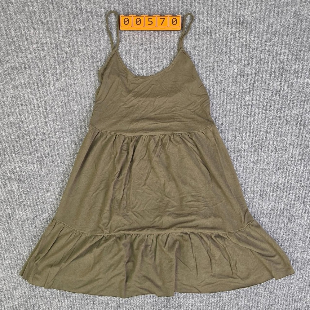 Heart & Hips Olive Green Mini Dress with Ruffle Hem
Size M